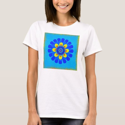 Bloom Blue Flower T-shirt (Voorkant)