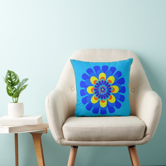 Bloom Blue Kussen (Stoel)