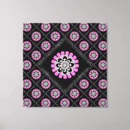 Bloom Blush Diagonal Patchwork Canvas Afdruk