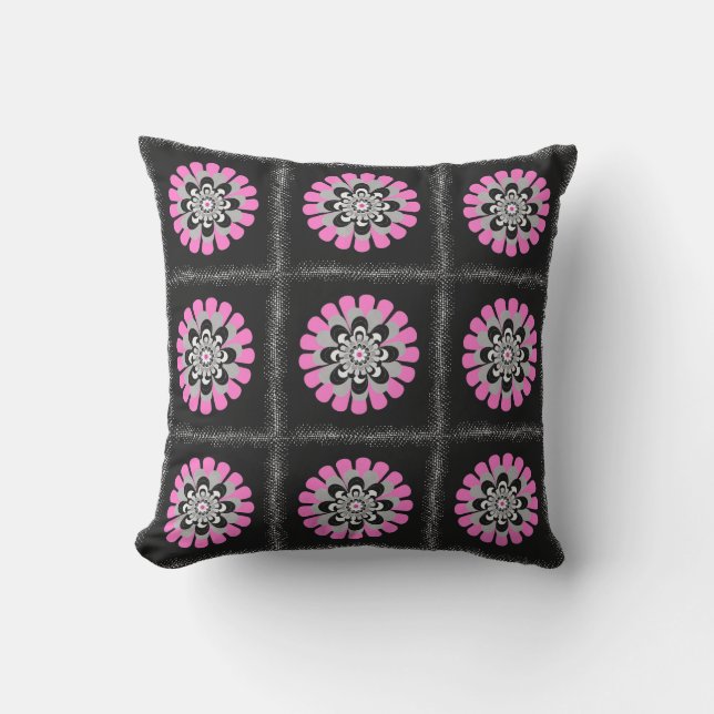 Bloom Blush Patchwork Buitenkussen (Voorkant)