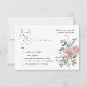 Bloom Blush Peony Wedding RSVP Kaart (Voorkant)