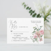 Bloom Blush Peony Wedding RSVP Kaart (Staand voorkant)