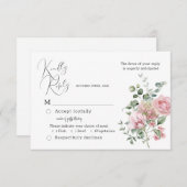 Bloom Blush Peony Wedding RSVP Kaart (Voorkant / Achterkant)