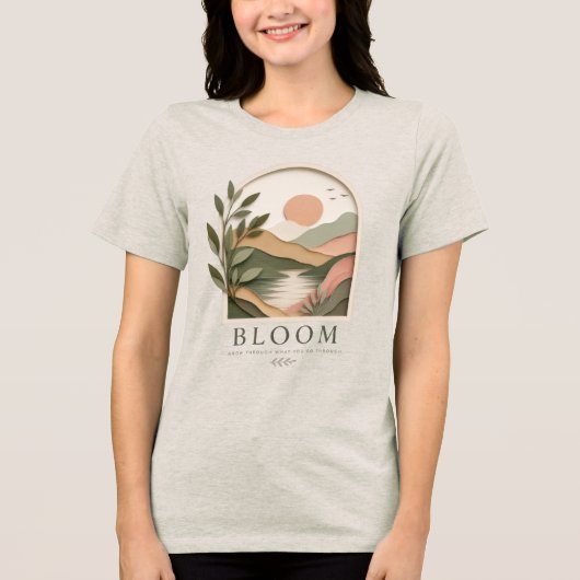Bloom Boho Natuur Landschap | Groei Door Wat Je Tri-Blend Shirt (Voorkant)