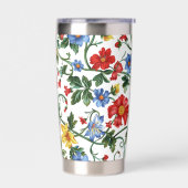 Bloom Boldly | Bloemendessin Thermosbeker Geïsoleerde Drinkbeker (Links)