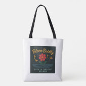 Bloom Boldly" Inspirerend Flower Canvas tas (Achterkant)