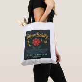 Bloom Boldly" Inspirerend Flower Canvas tas (Dichtbij)