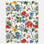 Bloom Boldly | Kleurrijke bloemen fleece deken (Voorkant)