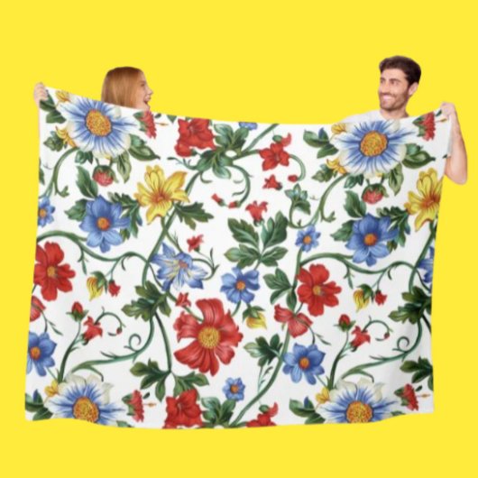 Bloom Boldly | Kleurrijke bloemen fleece deken
