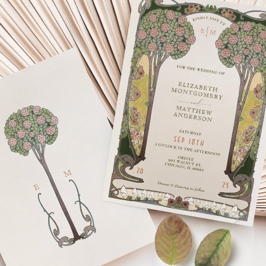  Bloom Bomen van Liefde Victoriaans Bruiloft Kaart