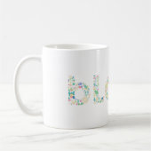 “BLOOM Botanical Letter Mug – Minimal Nature Typog Koffiemok (Links)
