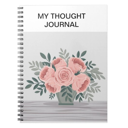 Bloom & Brain Dump - Bloemgedachte Dagboek Notitieboek (Voorkant)