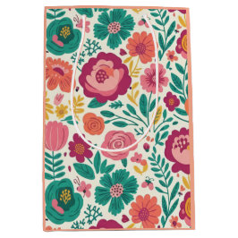 Bloom & Bright: Folk-Art Floral Garden Pattern Medium Cadeauzakje