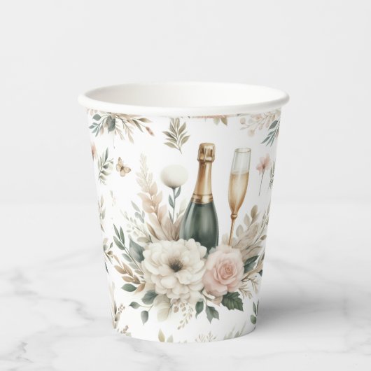 Bloom & Bubbles Feestbekers Papieren Bekers (Voorkant)