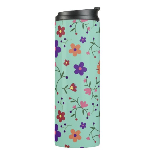 Bloom Buddy: Floral Fun Waterfles Thermosbeker (Gedraaid links)