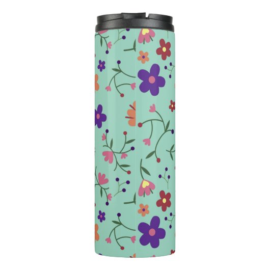 Bloom Buddy: Floral Fun Waterfles Thermosbeker (Achterkant)