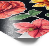 Bloom Burst: een levendig bloemenontwerp Foto Afdruk (Hoek)