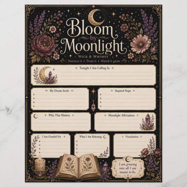 Bloom by Moonlight Manifestatieblad Briefhoofd (Voorkant)