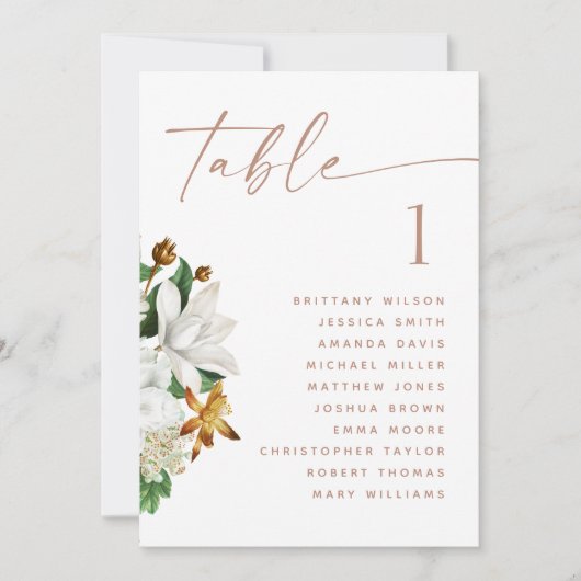 Bloom  camellia bruiloft zitgrafiek kaart (Voorkant)