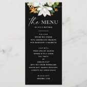 Bloom  camellia. Elegante zwarte bruiloft Menu (Voorkant)