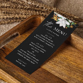 Bloom  camellia. Elegante zwarte bruiloft Menu