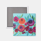 Bloom Colorful Floral Magnet (Voorkant / Achterkant)