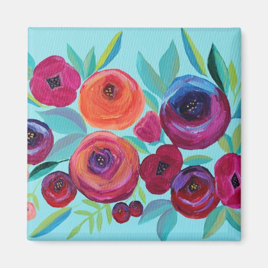 Bloom Colorful Floral Magnet (Voorkant)