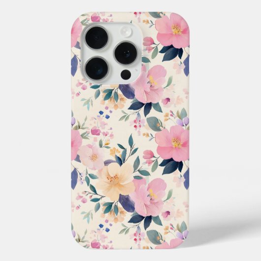 Bloom Elegant Roze Patel Waterverf Case-Mate iPhone Case (Achterkant)