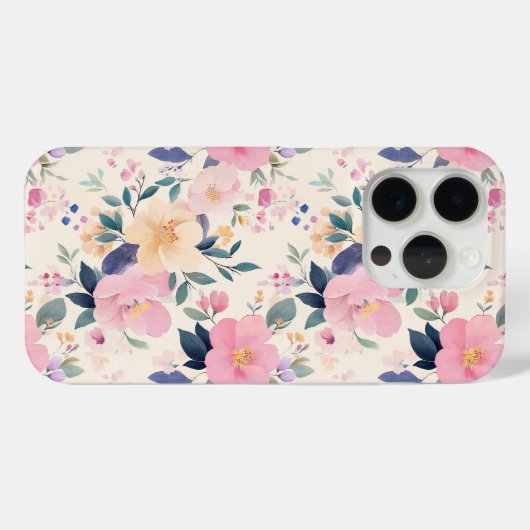 Bloom Elegant Roze Patel Waterverf Case-Mate iPhone Case (Achterkant (horizontaal))