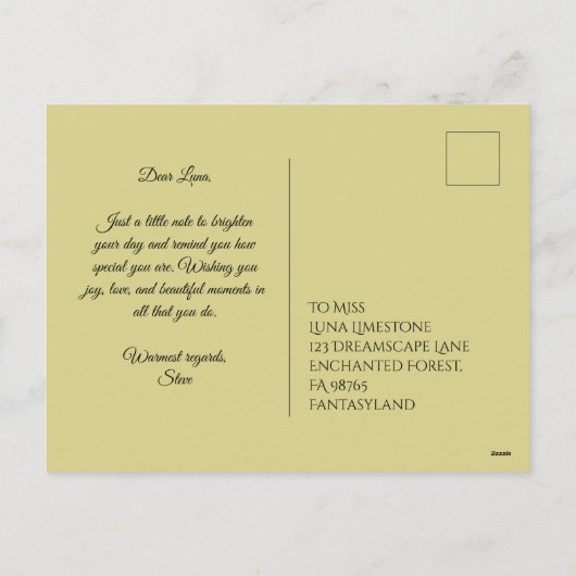  Bloom Elegantie Groet Briefkaart (Achterkant)