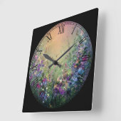 Bloom en Blossom Roman Numeral Vierkante Klok (Hoek)