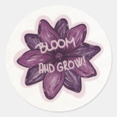 Bloom en kweek ronde sticker (Voorkant)