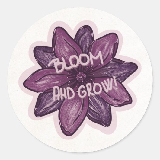 Bloom en kweek ronde sticker (Voorkant)