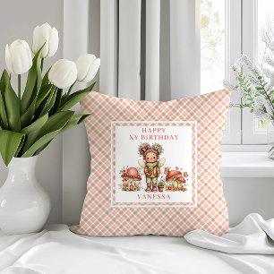 Bloom Fairy Roze Bloem Meisje Verjaardag Kussenslo Kussen