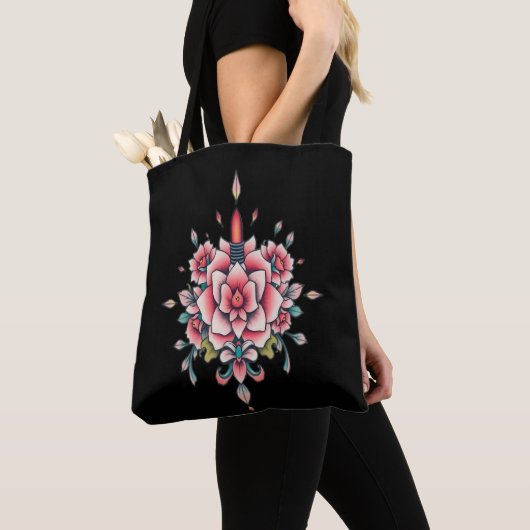 Bloom & Flame – bloemenelegantie Tote Bag (Dichtbij)