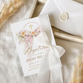 Bloom Floral Bow Girl Baptism Kaart