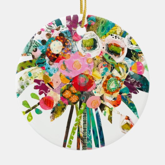 Bloom Floral Ceramic Ornament (Voorkant)
