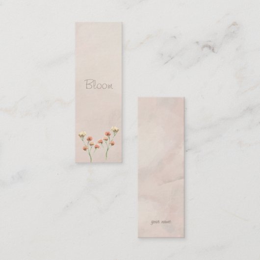 Bloom Floral Mini Bladwijzer Contactkaartje (Voorkant / Achterkant)