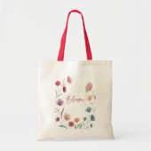 Bloom Floral Soft Pastel Botanical Aesthetic Tote Bag (Voorkant)