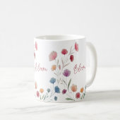 Bloom Floral Soft Pastel Botanical Inspirational  Koffiemok (Voorkant rechts)