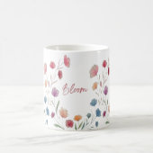 Bloom Floral Soft Pastel Botanical Inspirational  Koffiemok (Center)