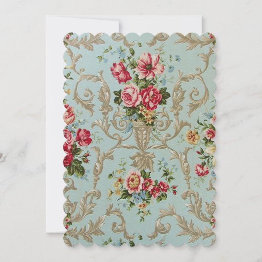Bloom Flower - Invitations / RSVP Marie Antoinette Kaart (Voorkant)