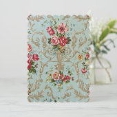 Bloom Flower - Invitations / RSVP Marie Antoinette Kaart (Staand voorkant)