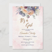Bloom Flowers Het is een Meisje Baby shower Uitnod Kaart (Voorkant)