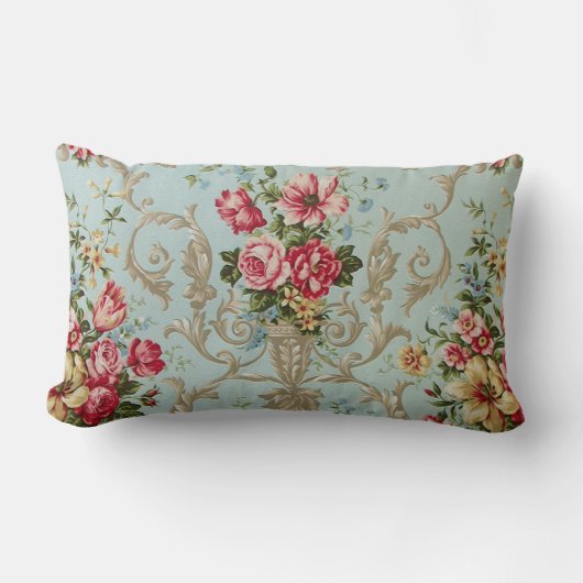 Bloom Flowers - Lumbar Pillow / Marie Antoinette Kussen (Voorkant)