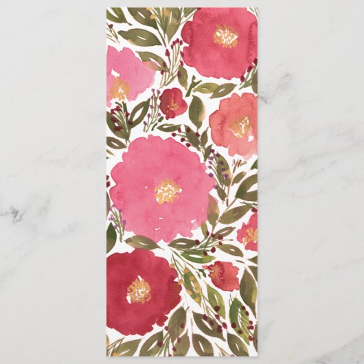 Bloom Flowers Menu Kaart (Achterkant)