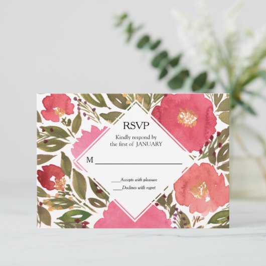 Bloom Flowers RSVP-kaart Kaart (Staand voorkant)
