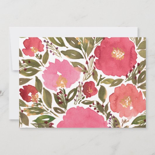 Bloom Flowers Wedding Invitation Kaart (Achterkant)