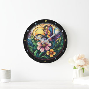 Bloom & Flutter" - Artistieke Vlinder Grote Klok