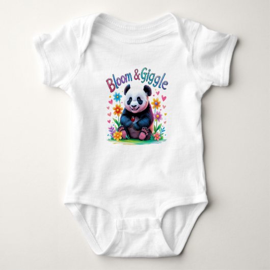 Bloom & Giggle Baby Panda 1 jaar outfit Romper (Voorkant)